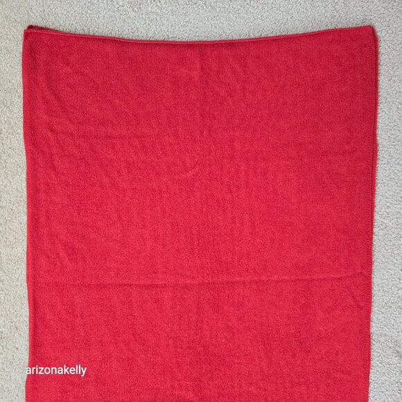 Cashmere Knit Scarf Rust Brick Portolano *FLAW* - Picture 3 of 6